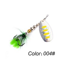 FTK-낚시 루어 스피너 미끼 8g 13g 19g 스푼 금속 베이스 하드 베이트 깃털 트레블 후크 Wobblers 파이크 태클 1 개, 004, 19.0g, 004