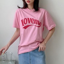 퍼니걸스 5044 실켓 러브 레터링 반팔 티셔츠 여성의류