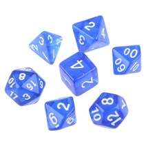 7-dice sided d4 d6 d8 d10 d12 d20 마법의 수집 rpg 폴리 게임 세트, 푸른