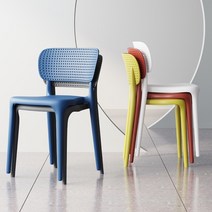 엔틱 식탁 의자 고급 인테리어 편한 wuli 플라스틱 등받이 stackable home, 빨간색