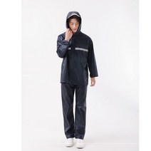 겨울 기모 우비 바지 세트 방수 오토바이 라이딩 우천 배달 라이더, G.블랙 홑겹 싱글 캡