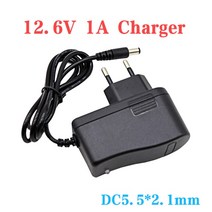 12.6V 1A 3A 16.8V 2A 리튬 충전기 DC 5.5*2.1mm 18650 폴리머 이온 전원 어댑터, [02] EU, [01] 12.6V 1A
