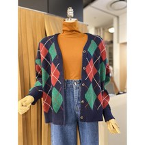 ab.fz 컬러 아가일 패턴 가디건 ABXX1HY39A1 US