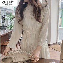 짐머원피스 숲 롱 앵클 클래식 프렌치 여성 봄가을 스윗 일찍이 첫사랑 리시안시스 2641901274