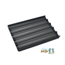 제과골목 46 바게트판 5롤 (600*400*35) 업소용 빵판 단면 테프론코팅