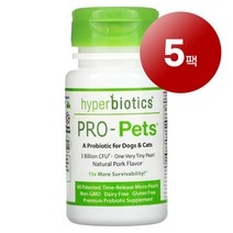 리암마켓 Hyperbiotics 하이퍼바이오틱스 강아지용 면역 장 소화 건강 관리 보충제 프로바이오틱 30억CFU 서방형 60정 1팩, 5팩
