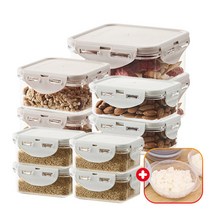 락앤락 비스프리 스테커블 밀폐용기 11종세트 - 냉장고.냉동실정리 반찬통 플라스틱소분통 전자렌지 레인지, 직+정사각, 1세트