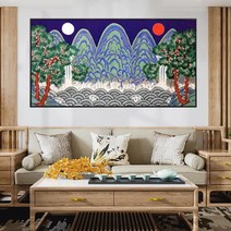 일월오봉도 액자 그림 돈들어오는 풍수 보석십자수, 08.전체 드릴 150x80cm