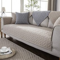 미끄럼방지 헤링본 시어서커 쇼파패드 3-4인용, 시어서커 쇼파패드 라이트그레이_4인용(65x240)