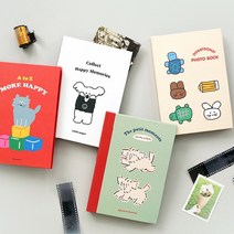Romane 접착식 네컷 앨범/미니 포토북 육아 성장 초음파 사진 보관 네컷 사진첩, 브리