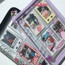 6공 바인더 콜렉트북 커버 [어폼 A5 글리터 육공 지퍼 다이어리 포카 포토카드 굿즈 씰 스티커 인생네컷 사진 포토 폴라로이드 보관함 포켓속지 내지 포켓 파일], 블랙+1칸10매