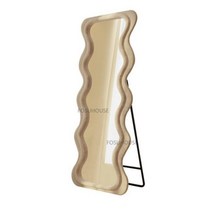 벽 현관 대형 예쁜 전신거울 인테리어 북유럽 스타일 실버 장식 거울 웨이브 디자인 가정용 침실 랜딩 집 거실 전신, Brown B-support_77X177.5cm