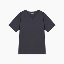 [JAJU/자주] 여 BETTER 코튼 브이넥 반팔 티셔츠_챠콜