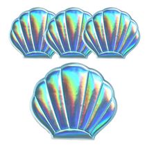 [리틀데이지] 조개 미니 손거울 확대경 접이식 양면 휴대용 거울 4개 세트, 04_민트