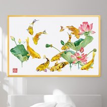 돈들어오는 해바라기 그림 액자 황금 배경 풍수인테리어, 14. 황금빛 재복 구어도
