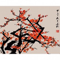 MS7249 40x50 셀프페인팅 사군자 피포페인팅 매화 아이윙스 DIY명화그리기