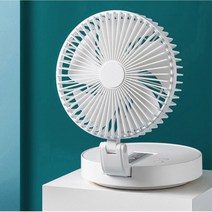 여름캠핑 야외용 접이식 휴대용선풍기, 폴딩 자동회전선풍기(F100)블루