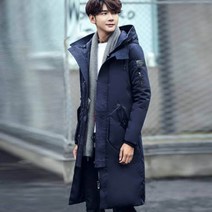 가바바 남성 겨울 롱패딩 깔끔하고 시크한 스타일 특이한 주머니 디자인 터틀넥 후드 데일리 패딩점퍼 G40606