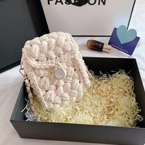 뜨기 손뜨개 핸드폰 코바늘 망스티치 diy 가방 네트백 가디건 강아지목도리 조끼 코바늘모자, 1코바늘폰가방-블랙