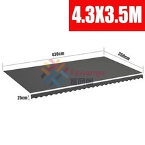테라스 썬룸 전원 주택 고정식 캐노피 어닝 지붕재 한국 자바라 텐트 천막 천 무연탄, 4.3x3.5m
