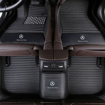 메르세데스 벤츠 C 클래스 C300 C200 AMG 시리즈 자동차 카펫 커버 발 패드에 적합 2021 전천후 논 슬립 방수 전체 커버리지 고급 가죽 자동차 바닥 매트자동차 액세서리, 검정 흰색, C 왜건 2007 년 -2014 년