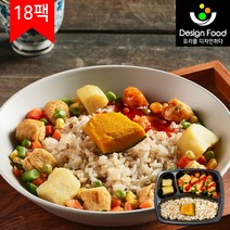 [디자인푸드]맛남주의 맛난식탁도시락 현미곤약밥&핫커리닭가슴살큐브 6팩/12팩/18팩/24팩 냉동도시락, 18팩