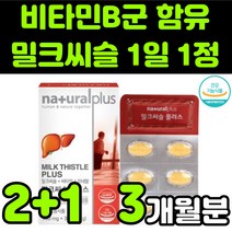 내츄럴 플러스 밀크씨슬 밀크시스 milk thistle 실리마린 silymarin complex 밀크티슬 밀크씨유 시리마린 플러스 추출물 비타민B 복합체 판토텐산 아연 직장인 추천, 3박스(3개월분)