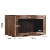 원목 신발장 캐비닛 방진 투명 명품 신발 보관함, 검정_40x25x22.5cm