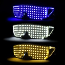 야광맨 LED 너무 화려해서 당황한 선글라스 1pcs [배터리 포함] 야광 LED 유튜브 안경, 03. [블루]