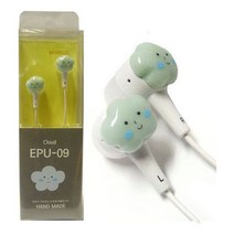 ＧОÐＺｉĿŁА몰미니어처 수제 이어폰 EPU-09 (블루구름) 수적업이어폰 통화이어폰 귀여운이어폰 초등학생이어폰 예쁜이어폰ŁØvŒ, ⁀‿⁀, ⁀‿⁀