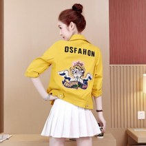 가바바 여성 빅사이즈 청자켓 5XL까지 화려한 엔젤 그림 포인트 여름 데님 자켓 G36727