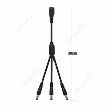 전원분배기 호환 5.5mm 2.1mm DC 전원 분배기 케이블 1 ~ 2/3/4/5/6/8 웨이 5V 12V 24V 어댑터 LED 스트립, 04 1 to 3 way black_02 3pcs