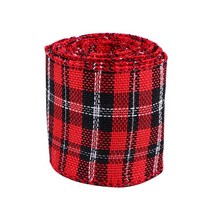 선물상자 리본 포장박스 인쇄 삼베 트리 화환 격자 활 와이어 가장자리, 15.16 - width 63MM