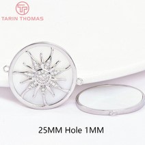 주얼리DIY세트 주얼리메이커 고급케이스 6523 지르콘 태양의 꽃 참 펜던트와 2PCS 14.5MM 17.5MM 24K 골드 컬러 황동 DIY 쥬얼리 제작 결과