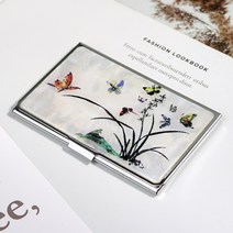 박씨상방 외국인선물 나전칠기 자개 명함케이스M 명함집, 1개, 난초2