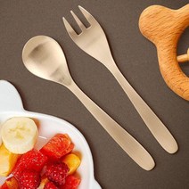 CLL 유아납작수저 유기포크 놋수저 각인 숟가락 스푼 방짜, 수저