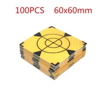 100PCS 새 노란색 삼각형 반사판 시트 테이프 대상 20 30 40 50 60MM SOKKIA 사우스 니콘 토탈 스테이션, 100PCS  60X60MM