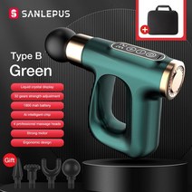 sanlepus pulse massage gun hot compress gun electric massager deep muscle 이완 for body neck back fitn, 가방이있는 녹색 b, C형 충전