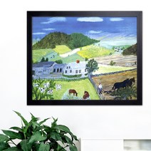 나봄갤러리 그랜마 모지스 쟁기질을 하는 소년 풍경화 일러스트 명화, 1.심플 블랙 액자