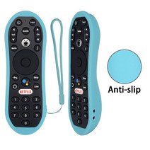 TiVo Stream 4K 충격 방지 보호 커버 분실 방지 실리콘 원격 제어 케이스 홀더 보호 셸 케이스, 05 Light Blue