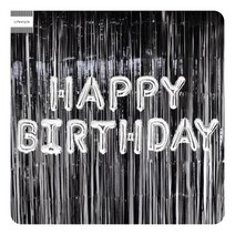생일파티용품 실버 환갑 남편생일 벽장식 커튼 소품 HAPPY BIRTHDAY 글자 풍선, 단품, 단품