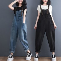 여성 빅사이즈 청 점프수트 멜빵바지1529+UPPERCUT 양말