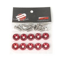 댕댕구리 JDM 범퍼 엔진 오목 나사 M6 알루미늄 10 개/갑 육각 패스너 펜더 와셔, multicolor