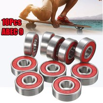 10x ABEC-9 608 2RS 직렬 롤러 슬라이더 바퀴 베어링 녹 방지 슬라이더 바퀴 베어링 적색 밀봉 8x22x7mm 축