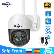 Hiseeu-스마트 와이파이 PTZ 카메라 8mp 4K 5x 디지털 줌 AI 인간 감지 ONVIF 무선 CCTV IP 카메라 홈 시큐리티 보호, 2MP No Card_EU 플러그