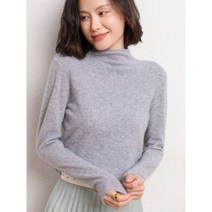 메리노울 니트 울니트 캐시미어 스웨터 여성 하프 하이넥 풀오버 울 오버핏 자켓