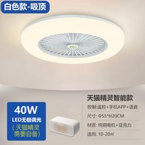 풀레뜨 천장형선풍기 인테리어조명 실링팬조명, N.A타입 화이트 리모컨+음성제어