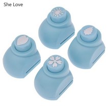 Chzimade 사쿠라 히비스커스 꽃 구멍 펀치 DIY 공예 Eva 폼 펀처 아이 스크랩북 종이 커터 엠보싱 424190, Blue