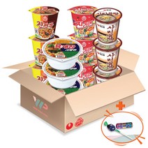 농심 오뚜기 소컵 컵라면 4종 혼합세트 사리곰탕면 3+육개장 사발면 3+진짬뽕 소컵 3+진라면 매운맛 소컵 3 총 12컵입 미니 멘토스+투시팝 사탕 사은품 2종 증정, 4종 X 3컵입 총12컵입