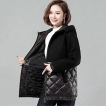 다운 코튼 코트 겨울 자켓 2022 따뜻한 스티치 모직 코트 후드 파카 캐주얼 점퍼